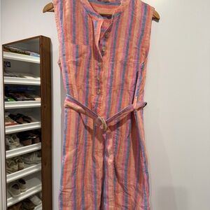 Faherty Striped Pink and Blue Mini Dress